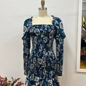 Parker Long Sleeved Floral Mini Dress